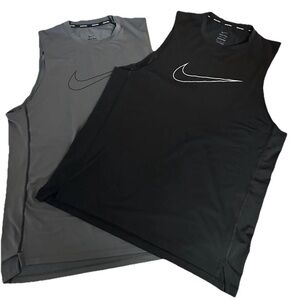 Nike Pro (Lot of 2) DRI-FIT Tank Top Black Gray Size XL DD1988-068, DD1989-010